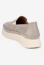 Pantofi dama NUR taupe din piele perforata