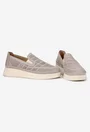 Pantofi dama NUR taupe din piele perforata
