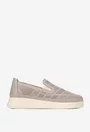 Pantofi dama NUR taupe din piele perforata