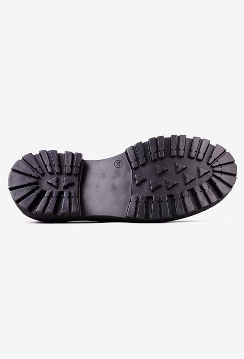Pantofi dama NUR taupe din piele texturata cu varful din piele intoarsa