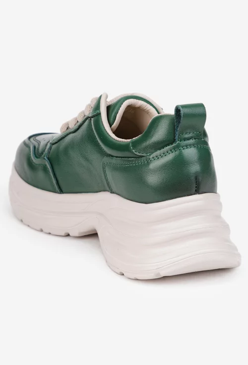 Pantofi dama NUR verzi din piele naturala