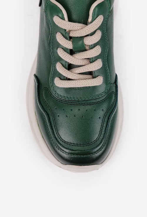 Pantofi dama NUR verzi din piele naturala