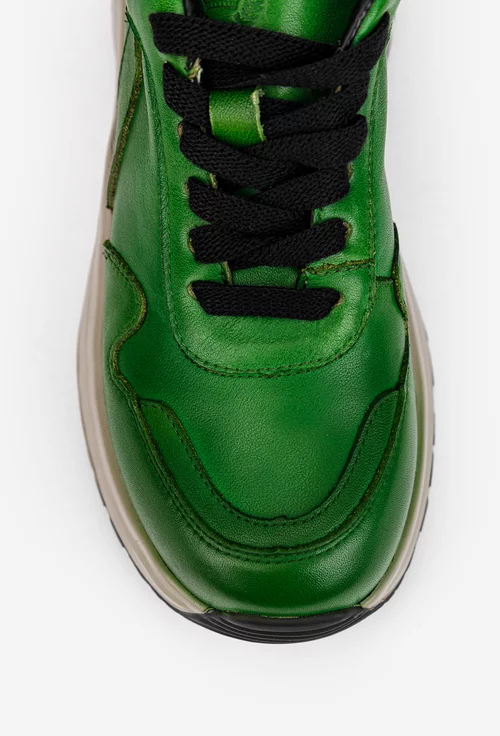 Pantofi dama NUR verzi din piele naturala