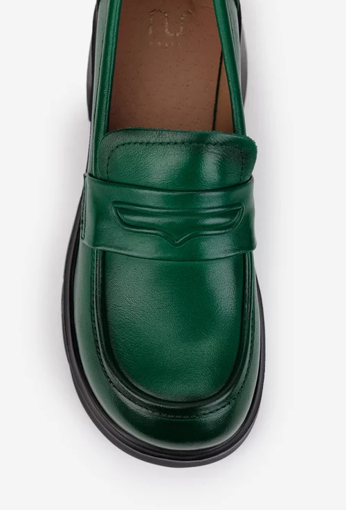 Pantofi dama NUR verzi din piele naturala