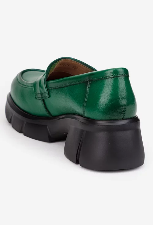 Pantofi dama NUR verzi din piele naturala