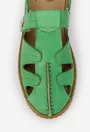 Pantofi dama NUR verzi din piele naturala cu decupaje