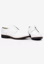 Pantofi dama Oxford albi din piele naturala