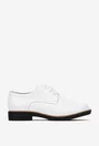 Pantofi dama Oxford albi din piele naturala