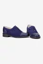 Pantofi dama Oxford bleumarin din piele intoarsa