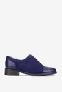 Pantofi dama Oxford bleumarin din piele intoarsa
