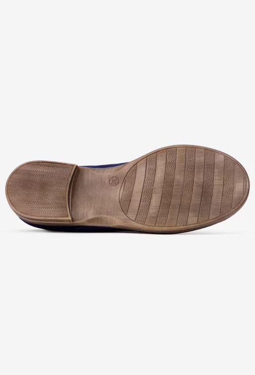 Pantofi dama Oxford bleumarin din piele naturala intoarsa picture - 5