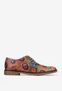 Pantofi dama Oxford din piele naturala cu imprimeu multicolor