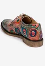 Pantofi dama Oxford din piele naturala cu imprimeu multicolor