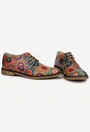 Pantofi dama Oxford din piele naturala cu imprimeu multicolor