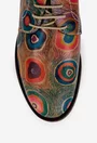 Pantofi dama Oxford din piele naturala cu imprimeu multicolor