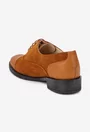 Pantofi dama Oxford maro din piele intoarsa