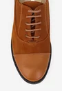 Pantofi dama Oxford maro din piele intoarsa