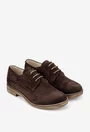Pantofi dama Oxford maro din piele intoarsa