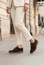 Pantofi dama Oxford maro din piele intoarsa
