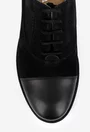 Pantofi dama Oxford negri din piele intoarsa