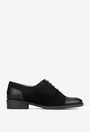 Pantofi dama Oxford negri din piele intoarsa