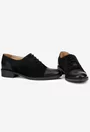 Pantofi dama Oxford negri din piele intoarsa