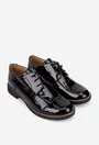 Pantofi dama Oxford negri din piele lacuita
