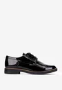Pantofi dama Oxford negri din piele lacuita