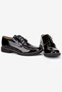 Pantofi dama Oxford negri din piele lacuita