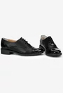 Pantofi dama Oxford negri din piele naturala