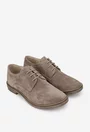 Pantofi dama Oxford taupe din piele intoarsa