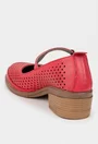 Pantofi dama rosii din piele naturala perforata