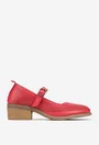 Pantofi dama rosii din piele naturala perforata
