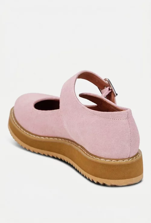 Pantofi dama roz din piele intoarsa