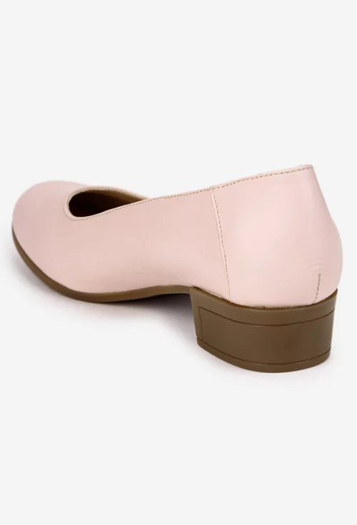 Pantofi dama roz din piele naturala