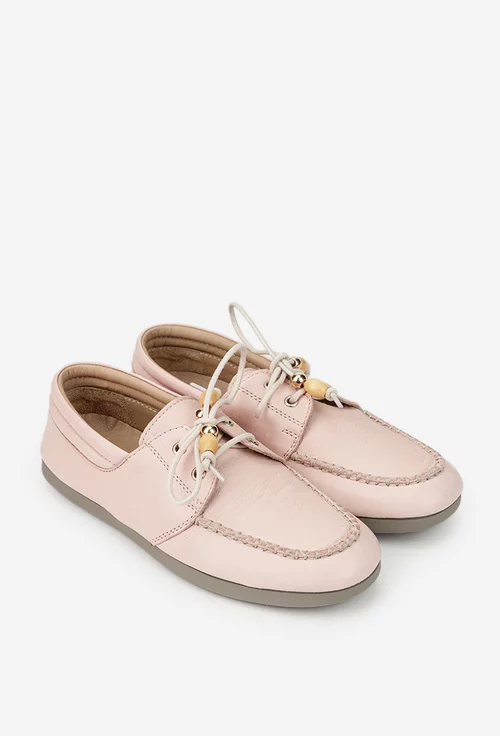 Pantofi dama roz din piele naturala