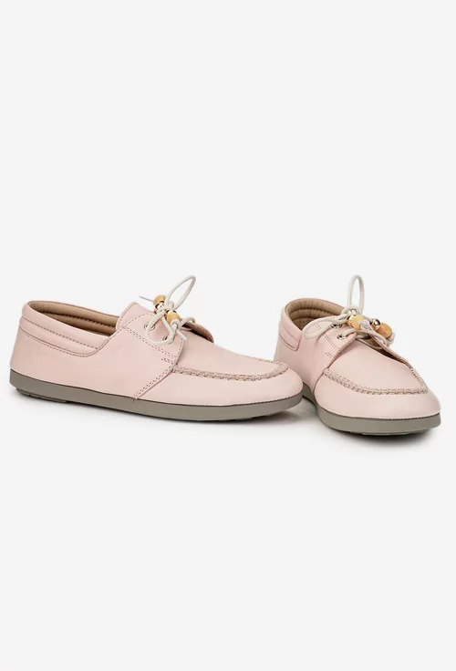 Pantofi dama roz din piele naturala