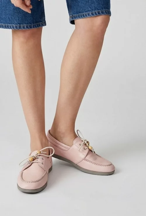 Pantofi dama roz din piele naturala