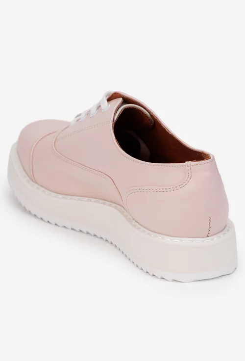 Pantofi dama roz din piele naturala