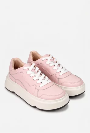 Pantofi dama roz din piele naturala