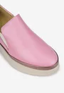 Pantofi dama roz din piele naturala cu elastic