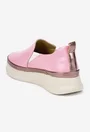 Pantofi dama roz din piele naturala cu elastic