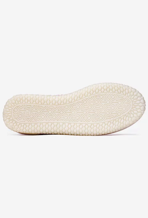 Pantofi dama roz din piele naturala cu siret