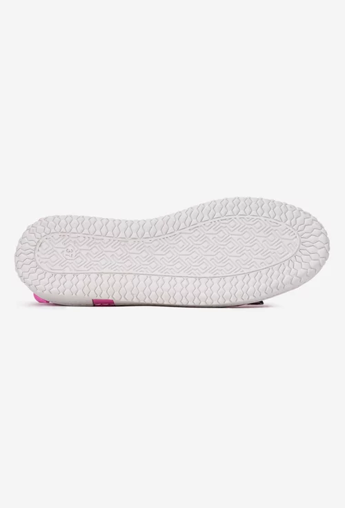 Pantofi dama roz din piele naturala perforata