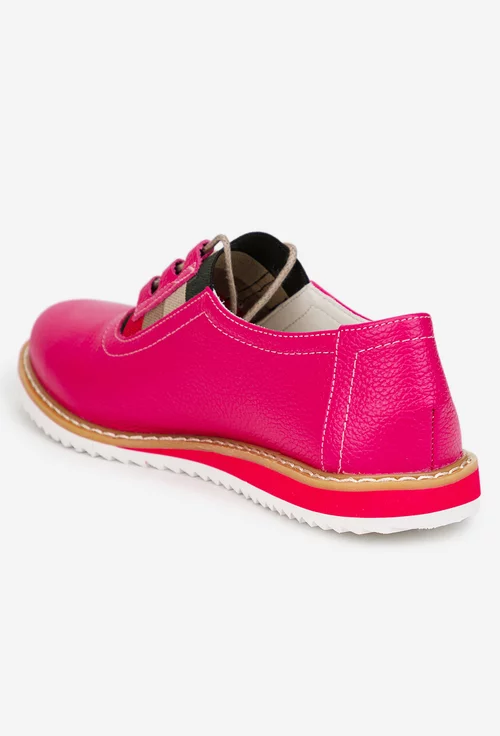Pantofi dama roz din piele texturata