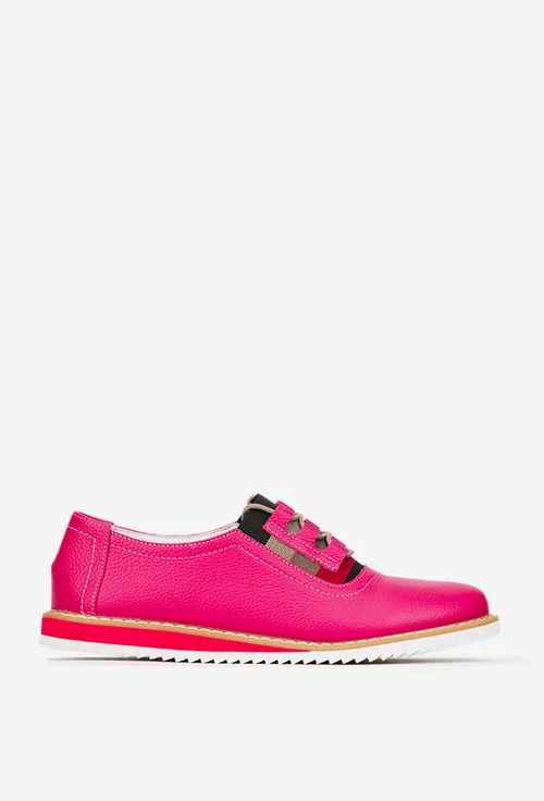 Pantofi dama roz din piele texturata