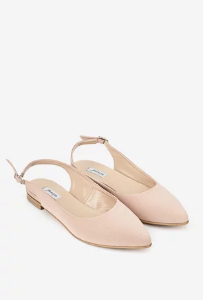 Pantofi dama roz pudra din piele