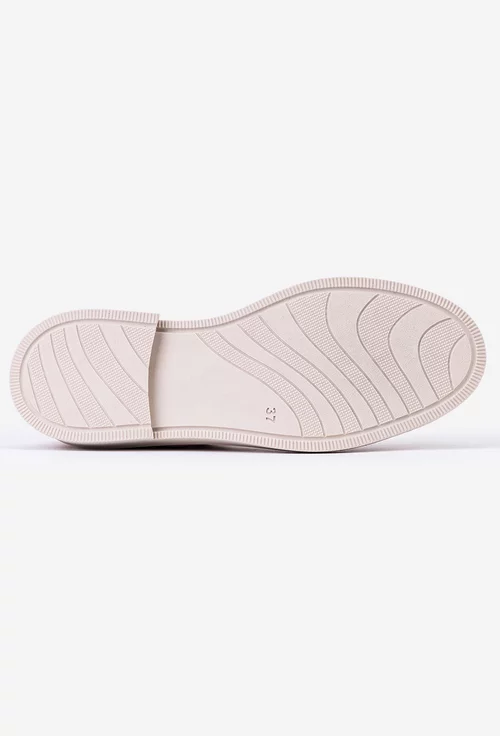 Pantofi dama roz pudra din piele cu bareta