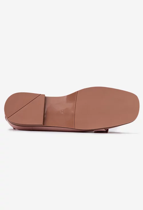 Pantofi dama roz pudra din piele naturala