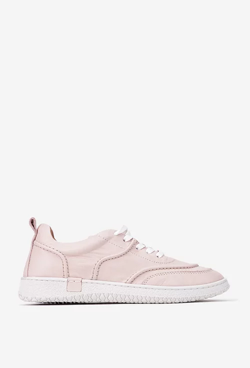 Pantofi dama roz pudra din piele naturala